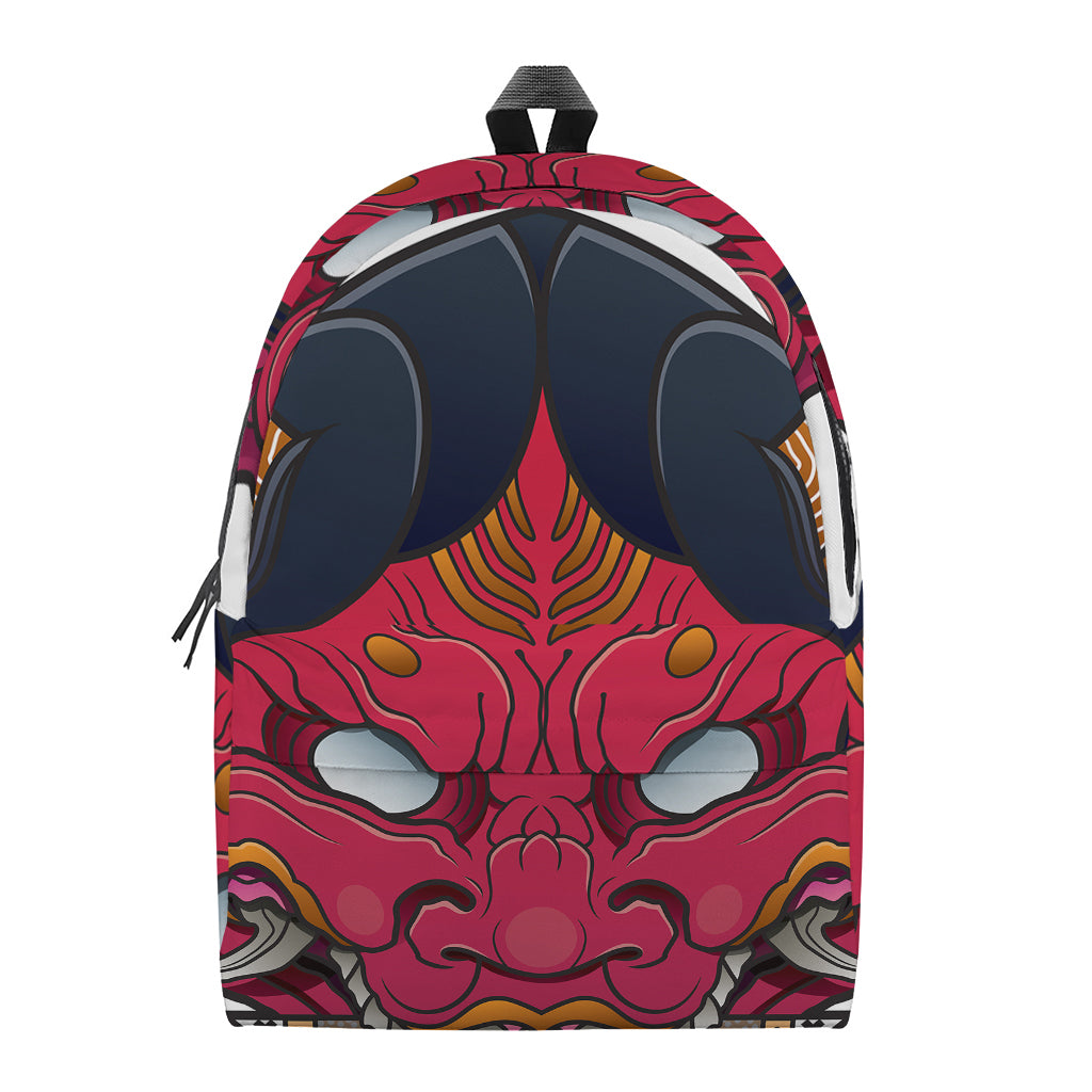 Japanese Demon Mask Print Backpack
