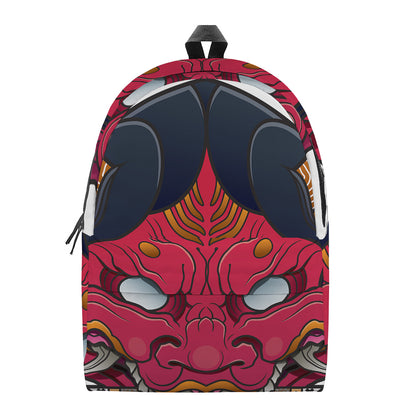 Japanese Demon Mask Print Backpack