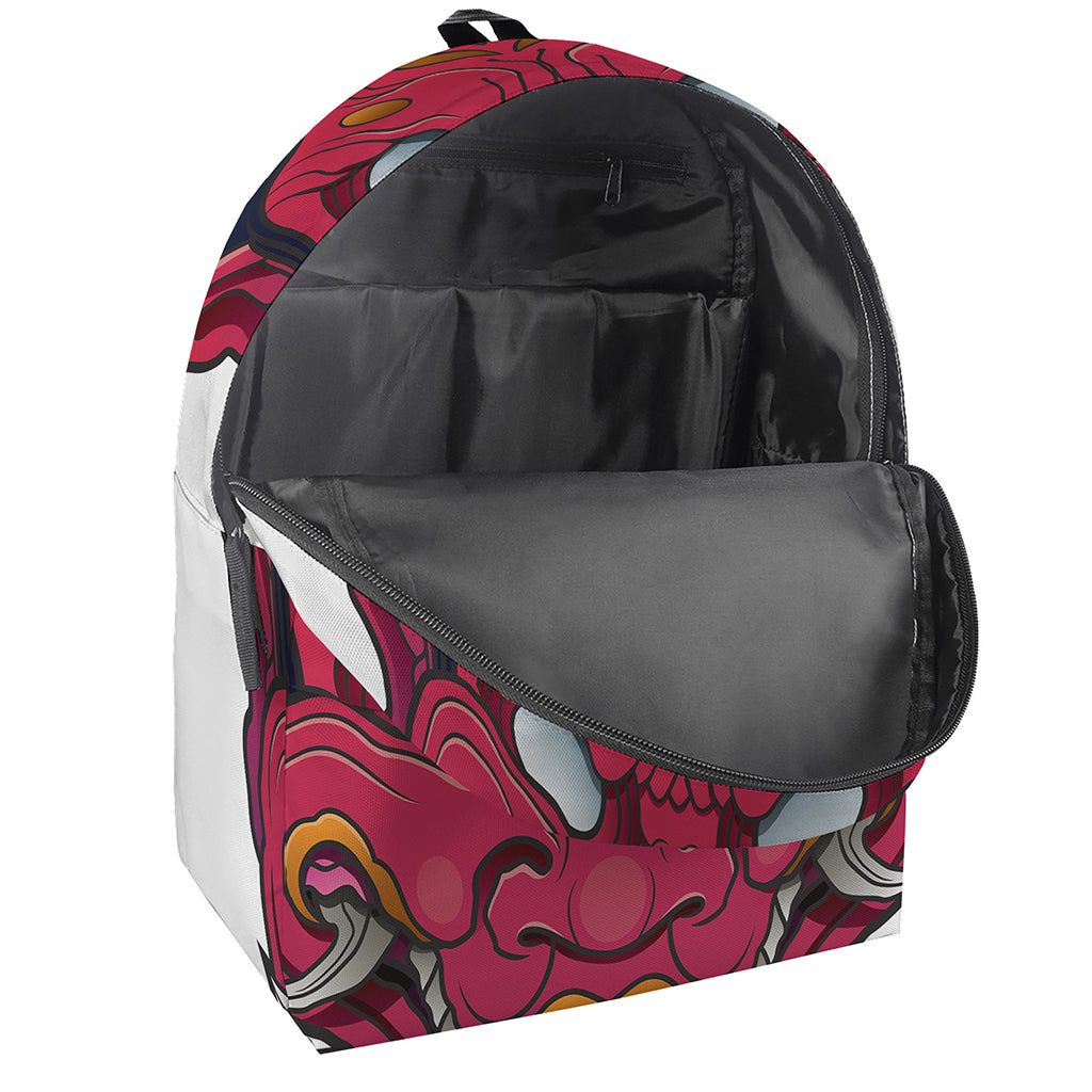 Japanese Demon Mask Print Backpack
