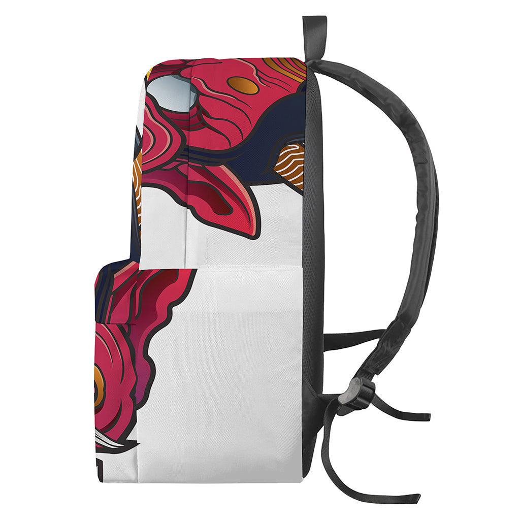 Japanese Demon Mask Print Backpack