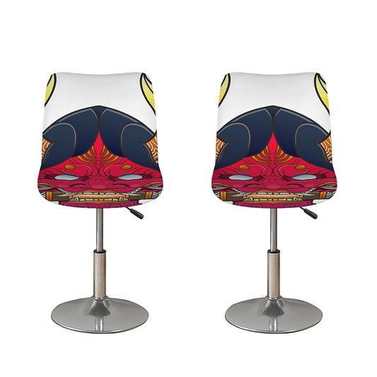 Japanese Demon Mask Print Bar Stool Covers