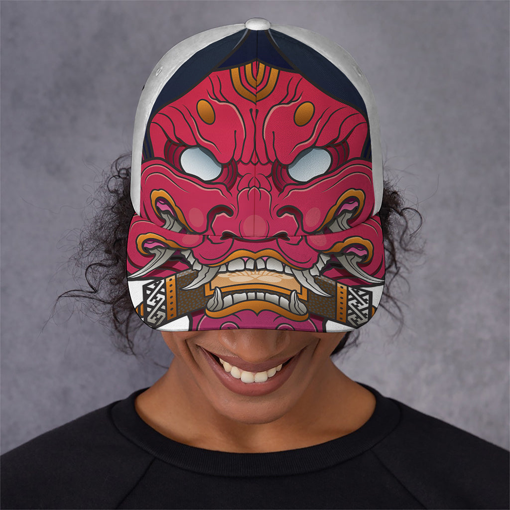 Japanese Demon Mask Print Baseball Cap