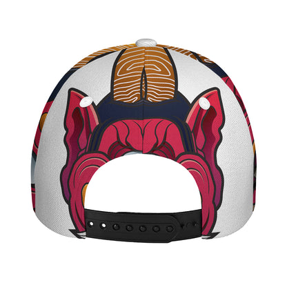 Japanese Demon Mask Print Baseball Cap