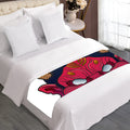 Japanese Demon Mask Print Bed Runner
