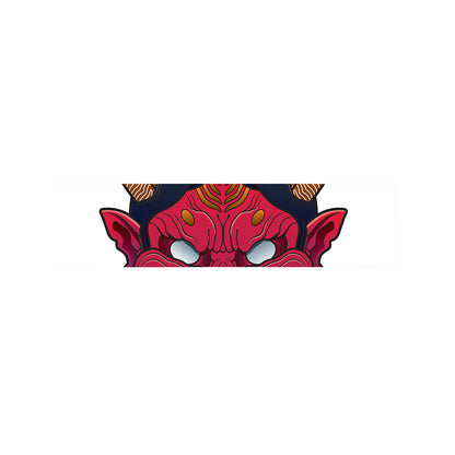 Japanese Demon Mask Print Bed Runner