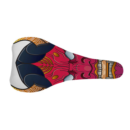 Japanese Demon Mask Print Bicycle Seat Cover