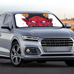 Japanese Demon Mask Print Car Windshield Sun Shade