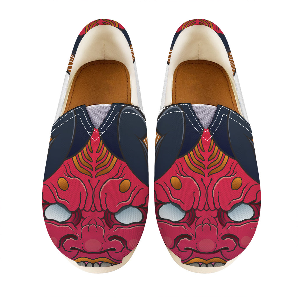 Japanese Demon Mask Print Casual Shoes