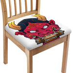 Japanese Demon Mask Print Chair Cushion Cover