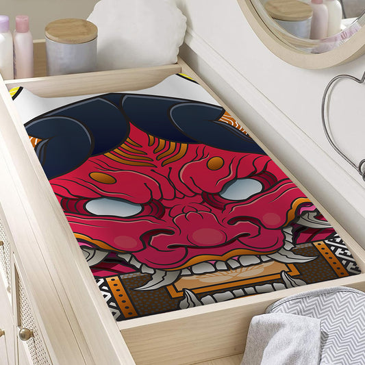 Japanese Demon Mask Print Changing Pad Cover