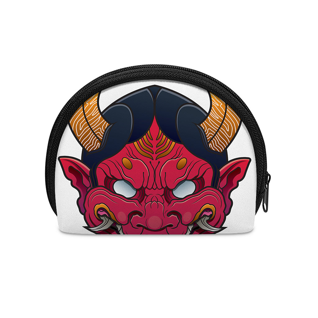 Japanese Demon Mask Print Coin Purse