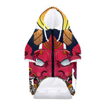 Japanese Demon Mask Print Dog Zip Up Hoodie