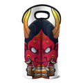 Japanese Demon Mask Print Double Neoprene Wine Tote