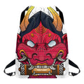 Japanese Demon Mask Print Drawstring Backpack