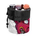 Japanese Demon Mask Print Drawstring Makeup Bag