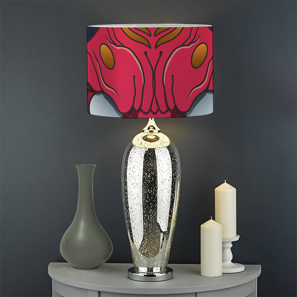 Japanese Demon Mask Print Drum Lamp Shade