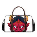 Japanese Demon Mask Print Duffle Bag