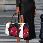 Japanese Demon Mask Print Duffle Bag