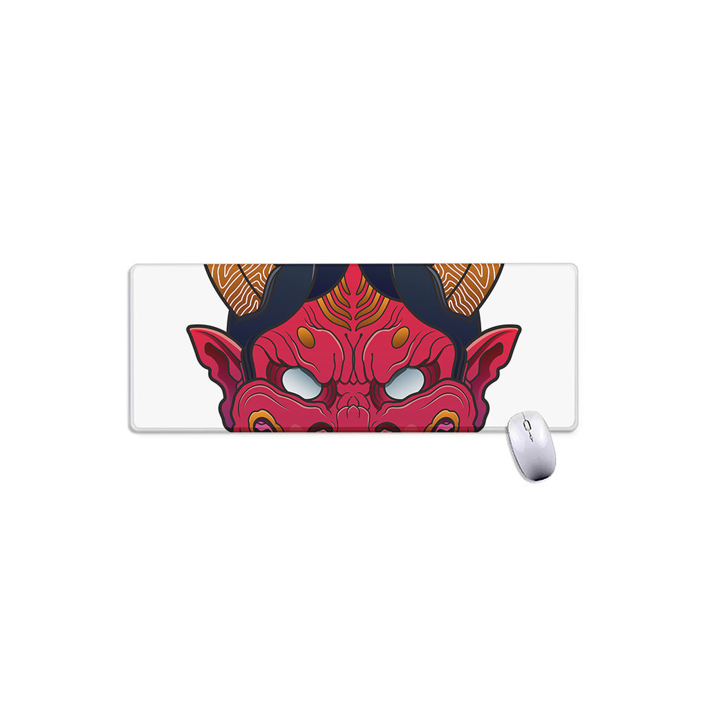 Japanese Demon Mask Print Extended Mouse Pad