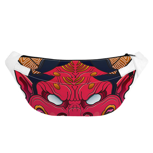 Japanese Demon Mask Print Fanny Pack