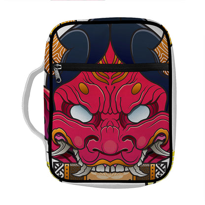 Japanese Demon Mask Print Front Pocket Bible Bag