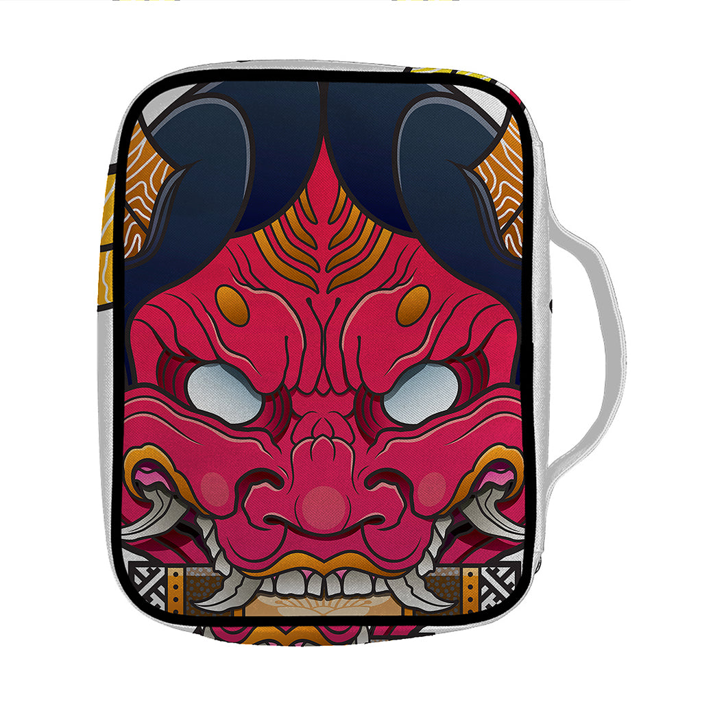 Japanese Demon Mask Print Front Pocket Bible Bag