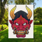 Japanese Demon Mask Print Garden Flag