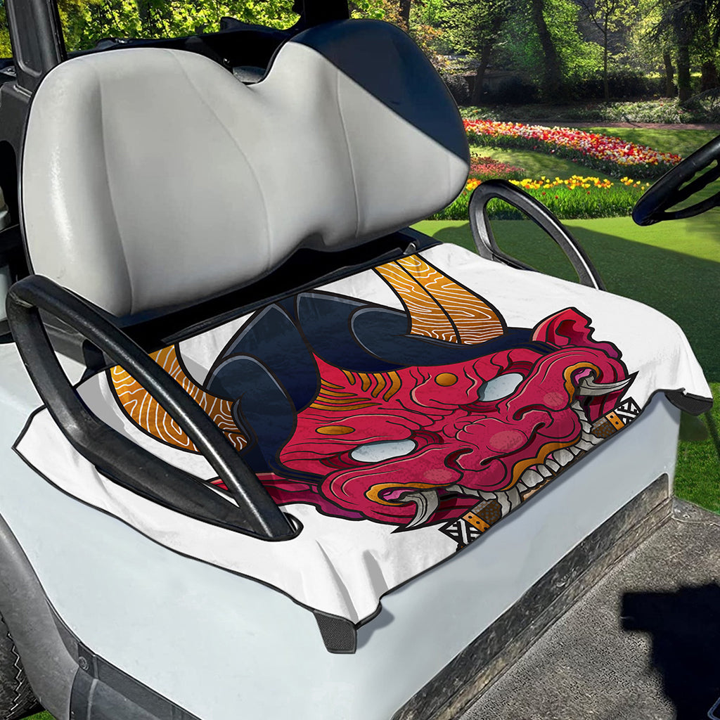 Japanese Demon Mask Print Golf Cart Seat Cover