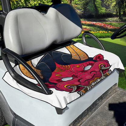 Japanese Demon Mask Print Golf Cart Seat Cover