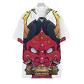 Japanese Demon Mask Print Hawaiian Shirt