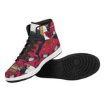 Japanese Demon Mask Print High Top Leather Sneakers
