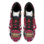 Japanese Demon Mask Print High Top Leather Sneakers