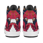 Japanese Demon Mask Print High Top Leather Sneakers