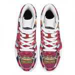 Japanese Demon Mask Print High Top Leather Sneakers