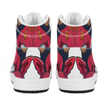 Japanese Demon Mask Print High Top Leather Sneakers