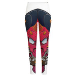 Japanese Demon Mask Print High-Waisted Pocket Leggings