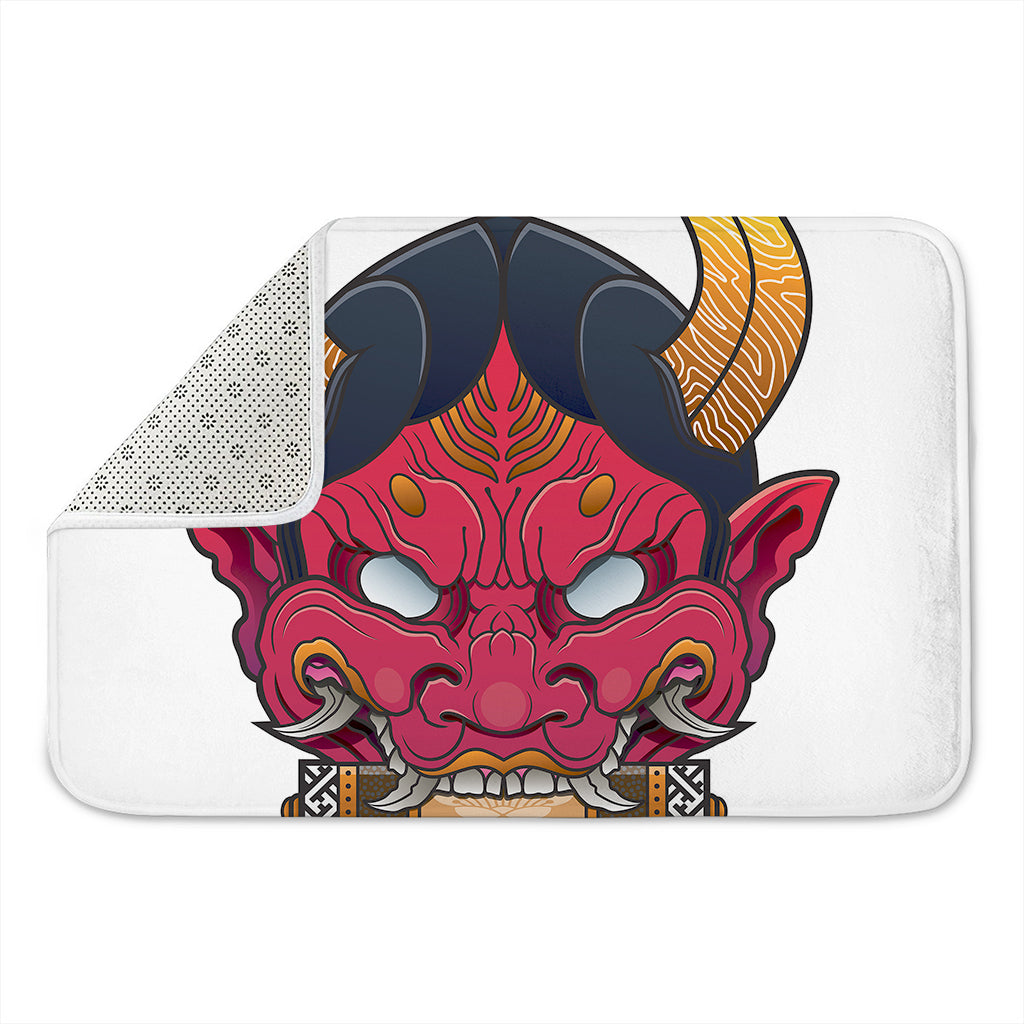Japanese Demon Mask Print Indoor Door Mat