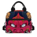 Japanese Demon Mask Print Insulated Lunch Bag