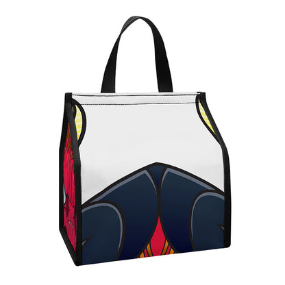 Japanese Demon Mask Print Insulated Lunch Tote