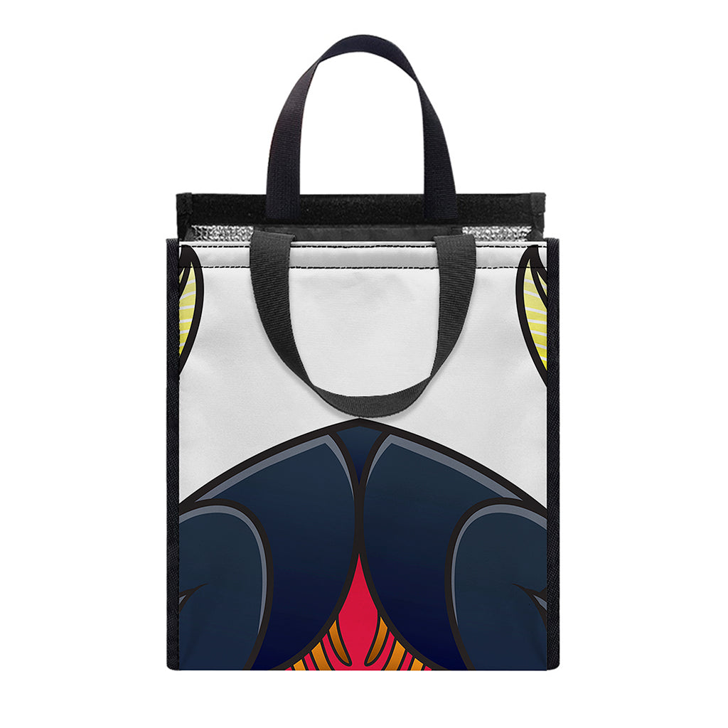 Japanese Demon Mask Print Insulated Lunch Tote