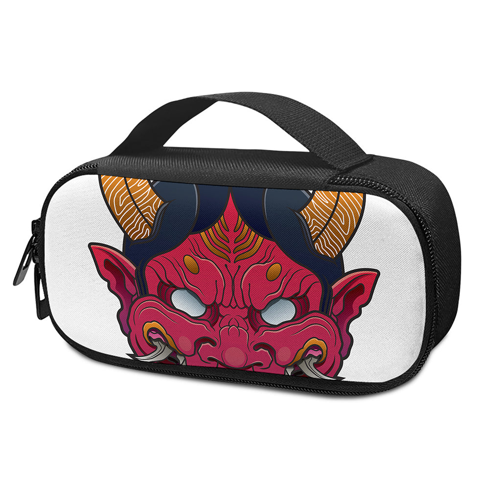 Japanese Demon Mask Print Insulin Cooler Travel Case