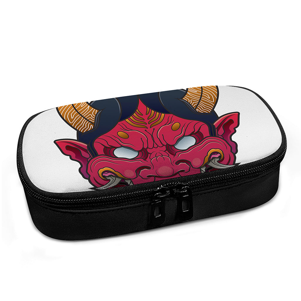 Japanese Demon Mask Print Insulin Cooler Travel Case