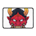 Japanese Demon Mask Print Kitchen Mat