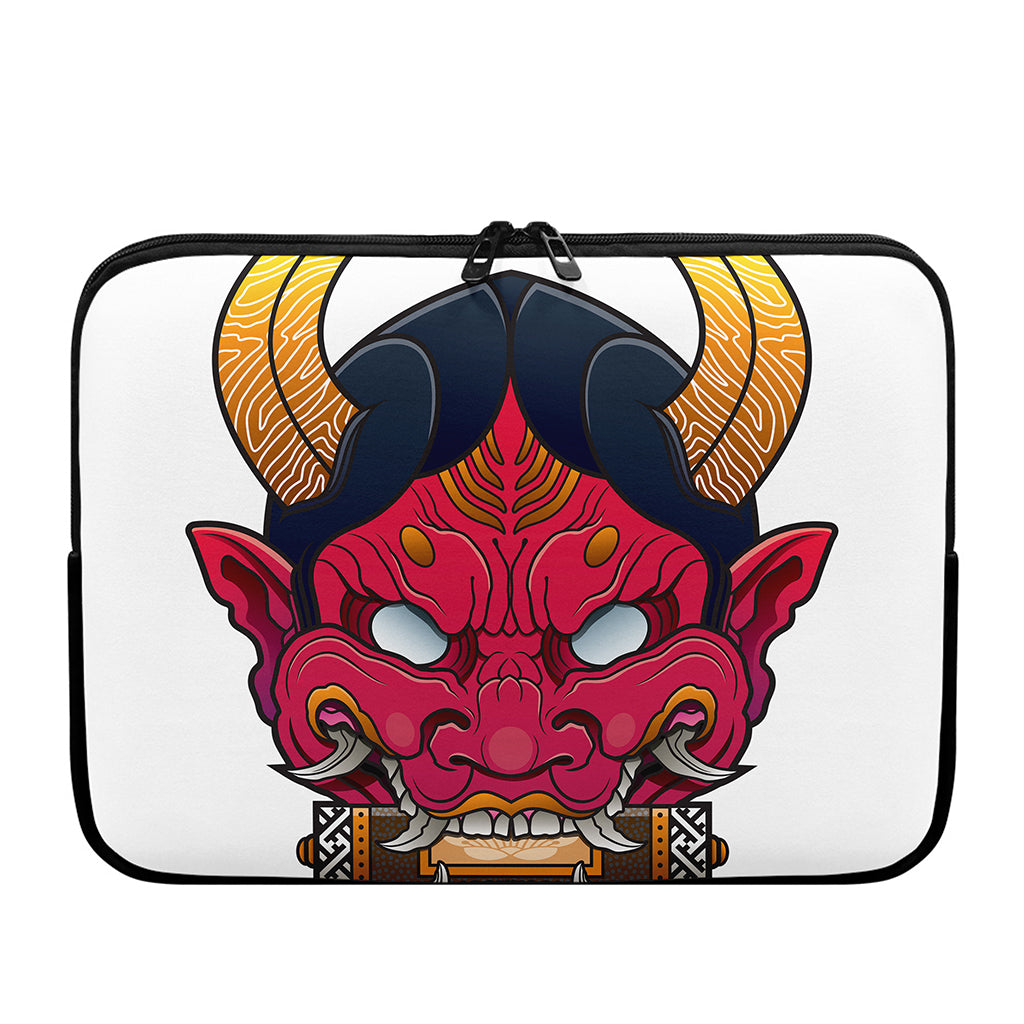Japanese Demon Mask Print Laptop Sleeve