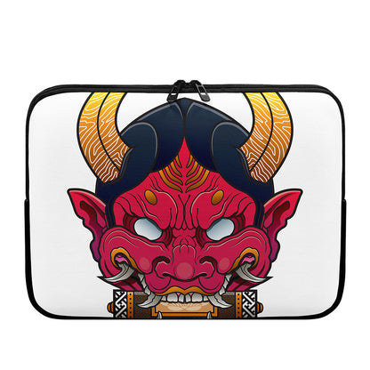 Japanese Demon Mask Print Laptop Sleeve