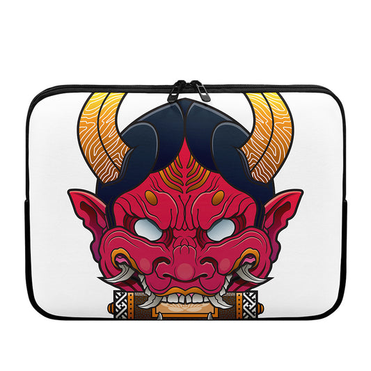 Japanese Demon Mask Print Laptop Sleeve