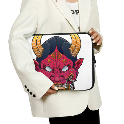 Japanese Demon Mask Print Laptop Sleeve