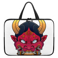 Japanese Demon Mask Print Laptop Sleeve With Handle