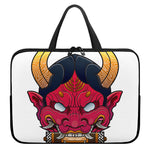 Japanese Demon Mask Print Laptop Sleeve With Handle