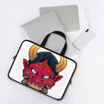 Japanese Demon Mask Print Laptop Sleeve With Handle